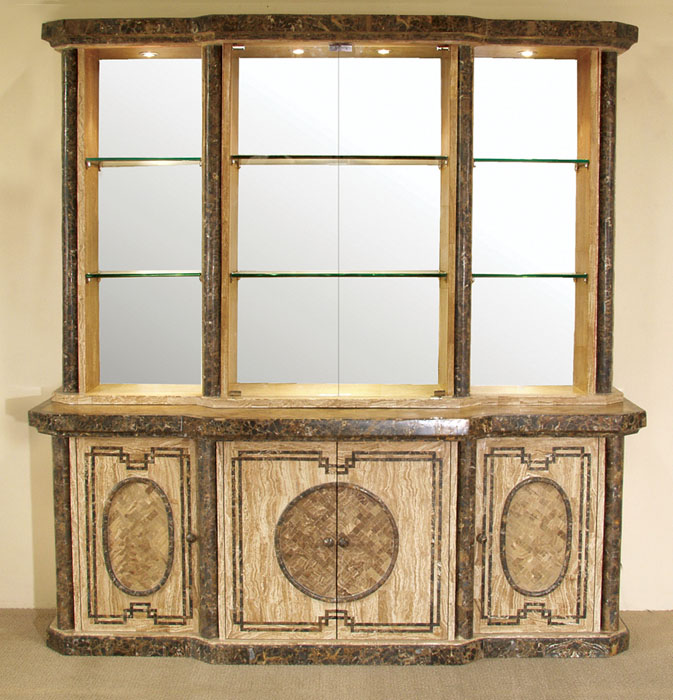 Imperial Buffet (Sold with Imperial China Hutch), Woodstone with Snakeskin Stone - 1 of 2 (Set of 2)