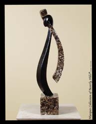 Harmony Sculpture - Table Model, Black Stone with Snakeskin Stone